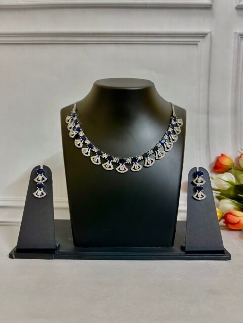 Royal Sapphire Drop Necklace Set