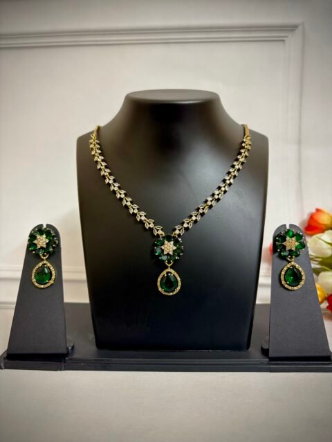 Emerald Blossom Necklace Set JDNK002
