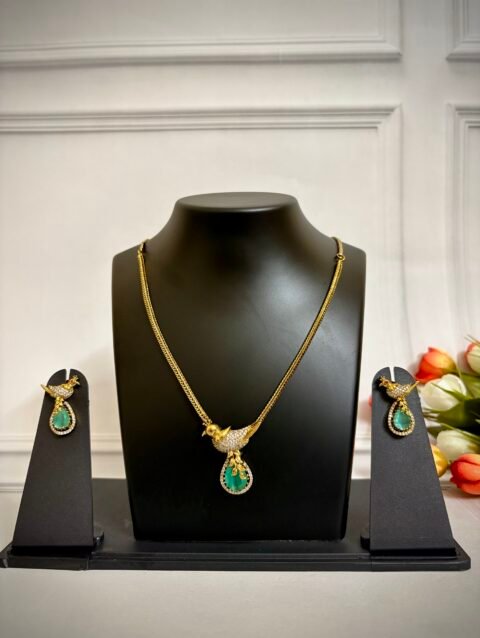 Peacock Emerald Necklace Set JDNK001